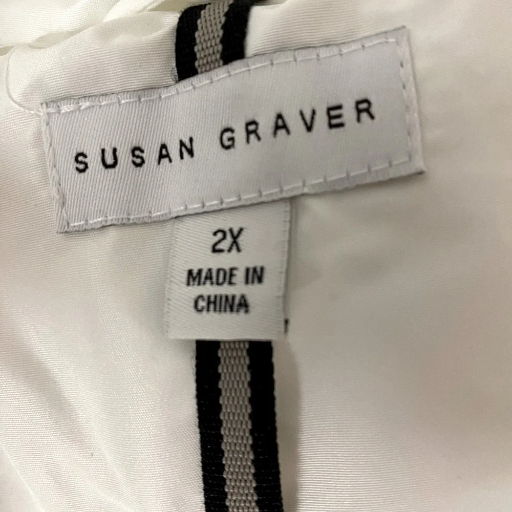 Susan Graver White long Puffer‎ Jacket Women’s 2X.